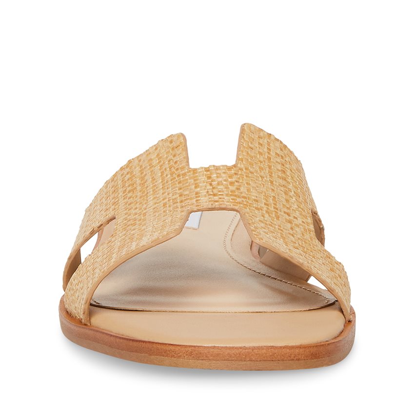 Sandalias de Diapositivas Steve Madden Hadyn Raffia Mujer Beige | ES DPE602